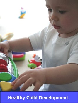 Child with Toy with link to Healthy Child Development