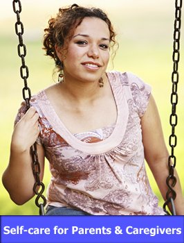 Parent Relaxing on Swing with link to Self-Care for Parents and Caregivers