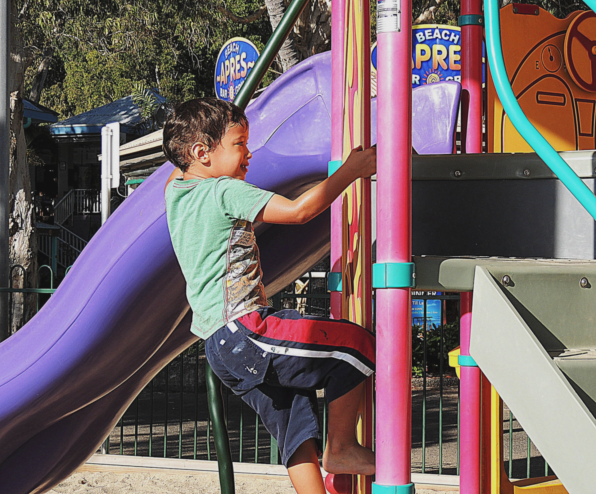 Child Climbing at Playground